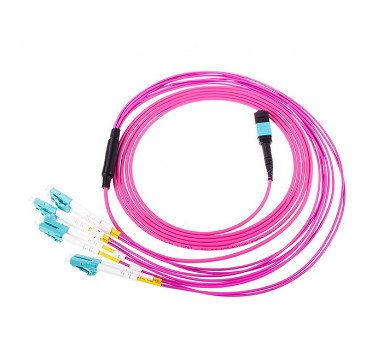 MPO to LC UPC Female Fiber Cable  2.0mm MPO OM3 Multi Mode PVC OFNP Jacket