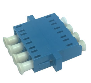 Blue color LC OM3 Quad Fiber Optic Adapter 4 Cores With Low Insertin Loss