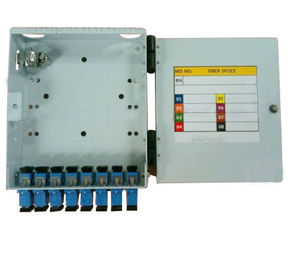 White Color 8 port FTTH terminal box metal shell uesed in end termination of buildings