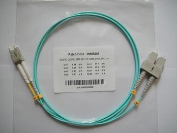 OM3 Aqua LC/UPC-SC/UPC Duplex Fiber Optic Patch Cord LSZH Out Jacket