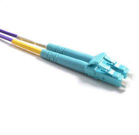 Purple Fiber Optic Jumper , LC/UPC To LC/UPC OM4 Purple Duplex 3.0mm 8Mtrs LSZH