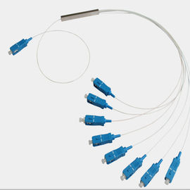 Various coupling ratio 1 × 8 PLC SC Fiber Optic Splitter combines or splits power