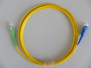 Yellow PVC Fiber Optic Patch Cable SC / APC to SC / UPC SX SM 0.9 2.0 3.0 mm