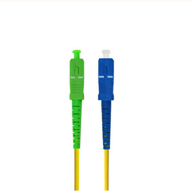 Yellow PVC Fiber Optic Patch Cable SC / APC to SC / UPC SX SM 0.9 2.0 3.0 mm