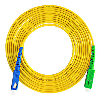 Yellow PVC Fiber Optic Patch Cable SC / APC to SC / UPC SX SM 0.9 2.0 3.0 mm