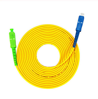 Yellow PVC Fiber Optic Patch Cable SC / APC to SC / UPC SX SM 0.9 2.0 3.0 mm