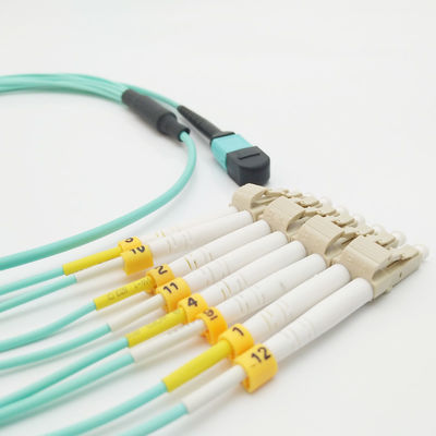 3M Duplex OM3 MPO To 8xLC Fiber Optical Patch Cord 50/125