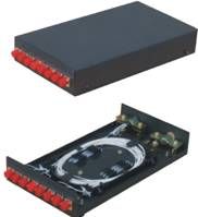 Black Wall mounted 12 Fiber Optic Terminal Box cold rolled steel sheet, electrostatic spraying