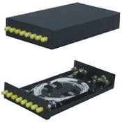 Black Wall mounted 12 Fiber Optic Terminal Box cold rolled steel sheet, electrostatic spraying