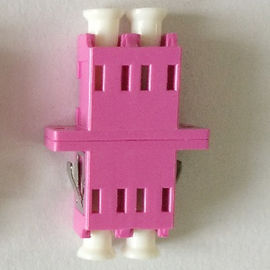 Pink color SC type 10G OM4 LC Duplex Pink plastic Fiber Optic Adapter,low insertion loss