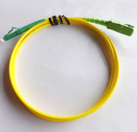 Yellow cable length can be customized LC / APC - SC / APC - SM - SX-3.0mm-5mtrs-Ofnp Optical Fiber Patch Cord
