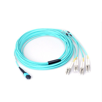 MPO To LC Duplex OM3 OM4 Fiber Optic Patch Cord 8 Core 12 Cores MTP