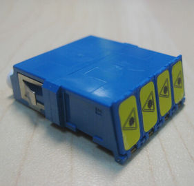 Blue color ROHS Quadplex LC / UPC with shutter fiber optic cable adapter