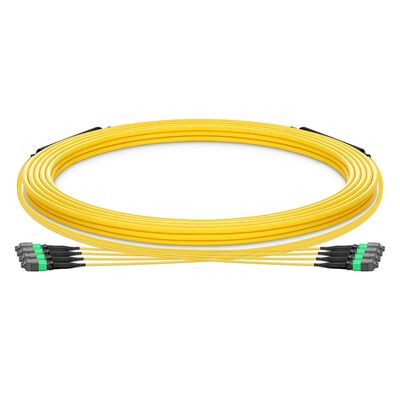 गुणवत्ता उच्च घनत्व केबलिंग के लिए 0.35dB कम IL OFNP फायर सेफ्टी-रेटेड और G.657.A1 बेंड इंसेंसिटिव फाइबर के साथ MTP ट्रंक केबल कारखाना