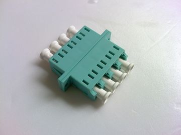 Blue color LC OM3 Quad Fiber Optic Adapter 4 Cores With Low Insertin Loss