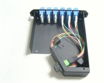 12 port Cold Rolled Steel Sheet Black color High Integrated FTTH Terminal Box , Fiber Net Work MPO Panel LC SM